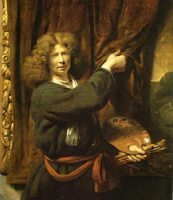 Cornelis Bisschop Self portrait as Zeuxis oil painting picture